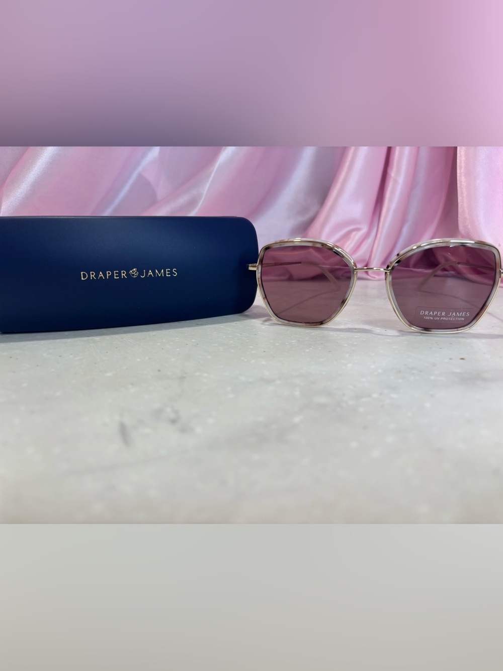 Draper James Rose-Tinted Lensed Sunglasses with Gold Frame